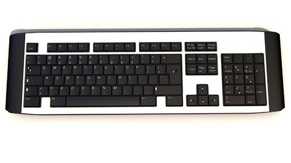 keyboard 3D Model .c4d .max .obj .3ds .fbx .stl .blend 