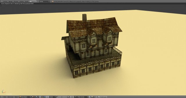 medieval house english Model 3D .c4d .max .obj .3ds .fbx .stl .blend