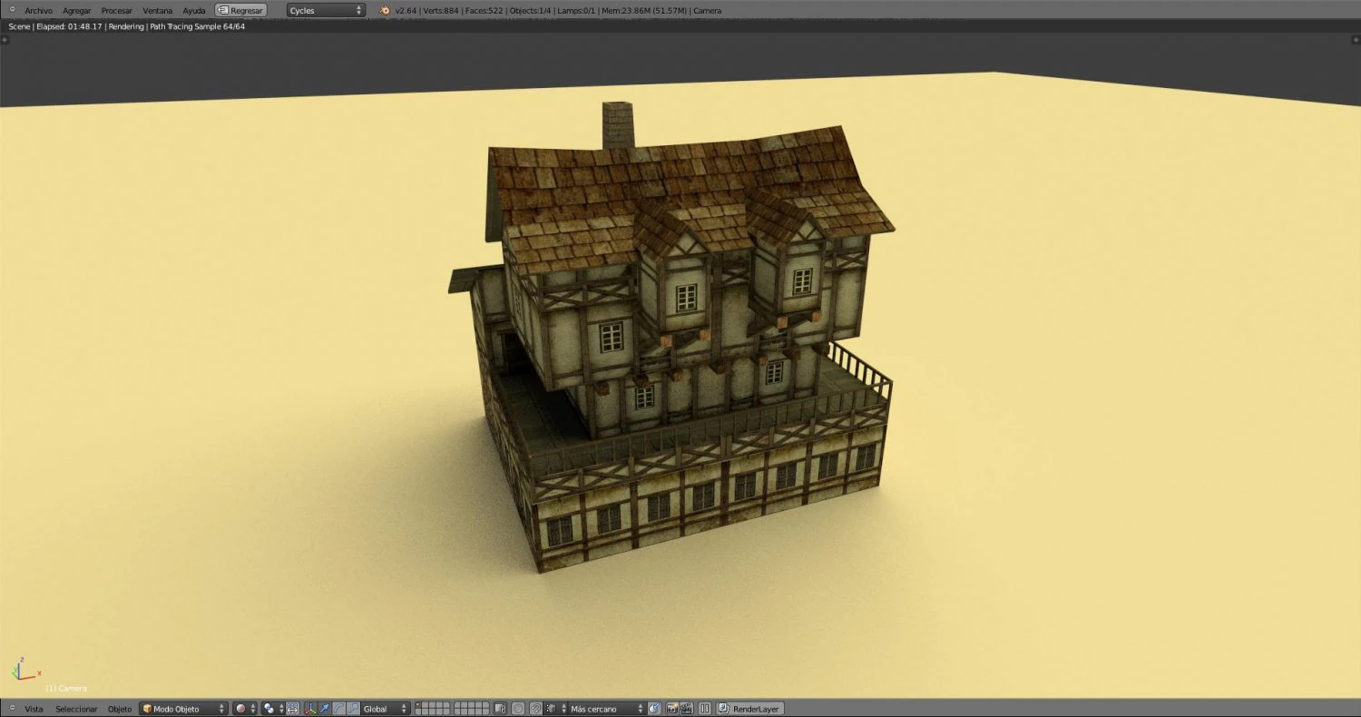 medieval house english 3D Model .c4d .max .obj .3ds .fbx .stl .blend 