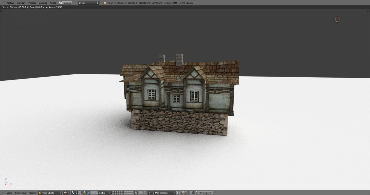 medieval house english v2 3D Model .c4d .max .obj .3ds .fbx .stl .blend