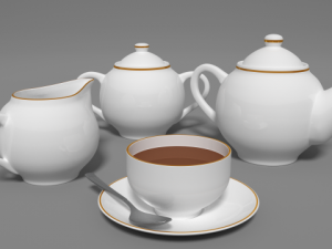 tea set Modello 3D