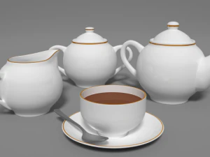 ティーセット 3Dモデル