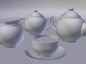 tea set Modelo 3D