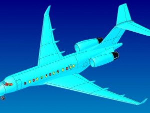 bombardier global 5000 executive jet solid Model 3D