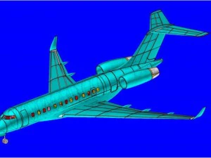 bombardier global 5000 executive jet solid 3D Model
