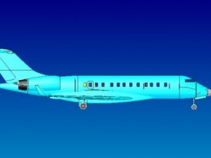 bombardier global 5000 executive jet solid 3D Модель