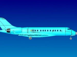 bombardier global 5000 executive jet solid 3D Model
