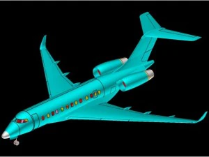 bombardier global 5000 executive jet solid 3D Model