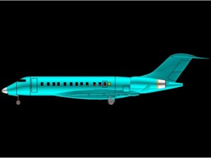 bombardier global 5000 executive jet solid 3D Модель