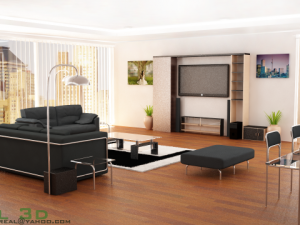 sofa and pillows Model 3D