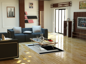 sofa and pillows Modelo 3D