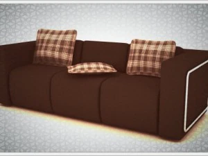 sofa and pillows 3D Model