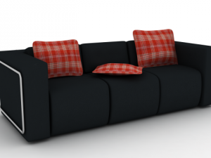 sofa and pillows Modelo 3D