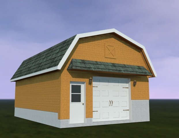 barn garage Modelo 3D .c4d .max .obj .3ds .fbx .stl .blend 