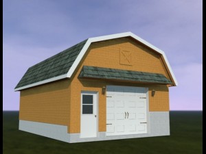 barn garage Model 3D