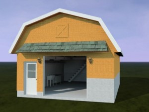 barn garage Modelo 3D