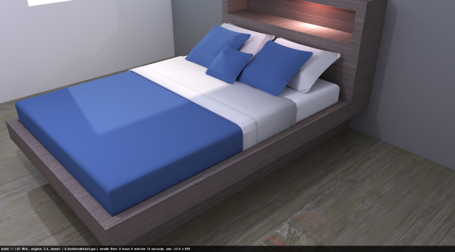 walnut bed 3D 모델 .c4d .max .obj .3ds .fbx .stl .blend 