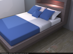 walnut bed Model 3D
