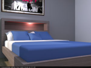 walnut bed 3D 모델