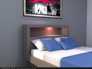 walnut bed 3D 모델