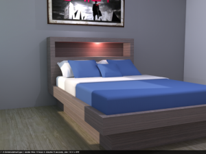 walnut bed 3D 모델
