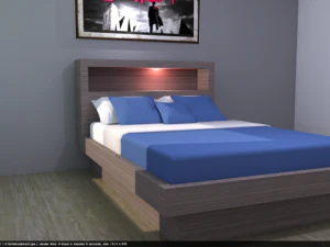 walnut bed 3D Model