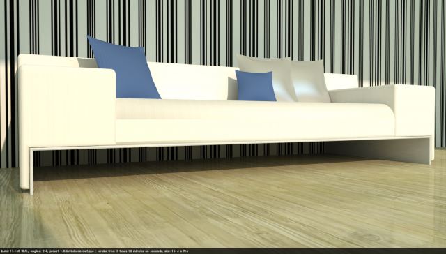 striped sofa 3D Модель .c4d .max .obj .3ds .fbx .stl .blend 