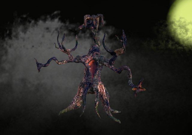 haunted tree character 3D Model .c4d .max .obj .3ds .fbx .stl .blend 