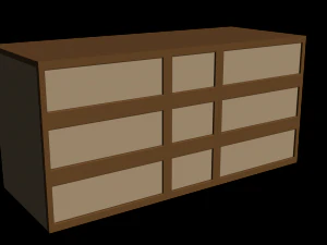 batu tepi jalan di bawah TV Model 3D