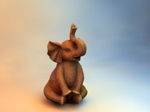 high and low resolution wood elephant statue Model 3D