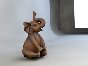 high and low resolution wood elephant statue 3Dモデル