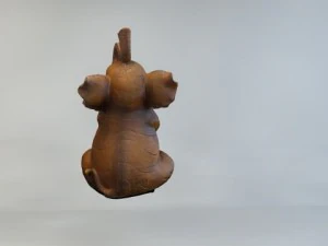 high and low resolution wood elephant statue 3D Model