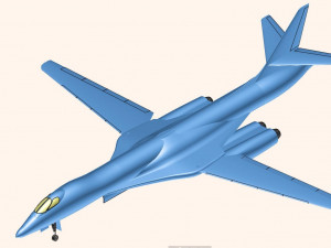 B-1B Strategic Aircraft Solid Assembly Model Modelo 3D