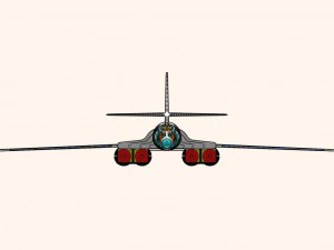 B-1B Strategic Aircraft Solid Assembly Model 3D Model