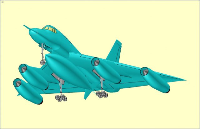 B-58 Strategic Aircraft Solid Assembly Model 3D Model .c4d .max .obj .3ds .fbx .stl .blend 