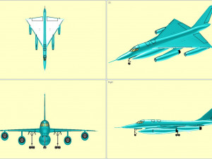 B-58 Strategic Aircraft Solid Assembly Model 3D Model