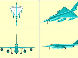B-58 Strategic Aircraft Solid Assembly Model 3D Model
