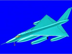 B-58 Strategic Aircraft Solid Assembly Model 3D Model