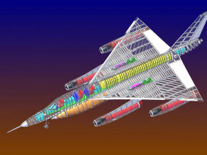 B-58 Strategic Aircraft Solid Assembly Model 3D Model
