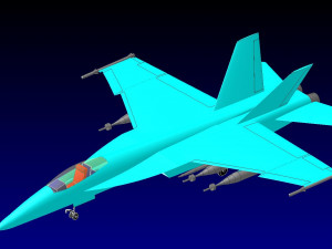 F-18E Fighter-Attack Aircraft Solid Assembly Model Modelo 3D
