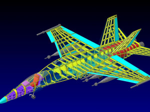 F-18E Fighter-Attack Aircraft Solid Assembly Model Model 3D