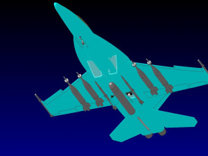 F-18E Fighter-Attack Aircraft Solid Assembly Model Model 3D