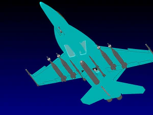 F-18E Fighter-Attack Aircraft Solid Assembly Model 3D Model