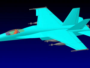 F-18E Fighter-Attack Aircraft Solid Assembly Model 3D Model