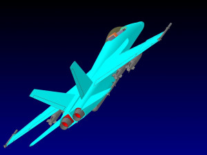 F-18E Fighter-Attack Aircraft Solid Assembly Model Model 3D