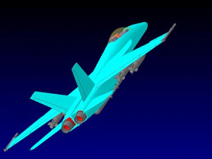 F-18E Fighter-Attack Aircraft Solid Assembly Model 3D Model
