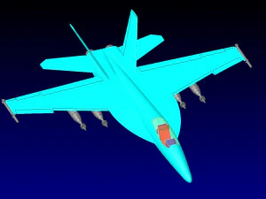 F-18E Fighter-Attack Aircraft Solid Assembly Model 3D Model