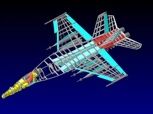 F-18E Fighter-Attack Aircraft Solid Assembly Model 3D Model