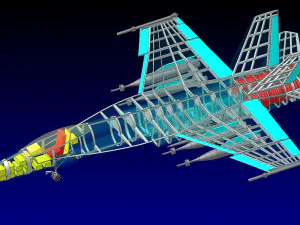 F-18E Fighter-Attack Aircraft Solid Assembly Model 3D Model