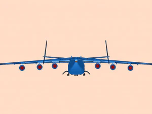 Antonov An-225 Cargo Aircraft Solid Assembly Model 3D Model